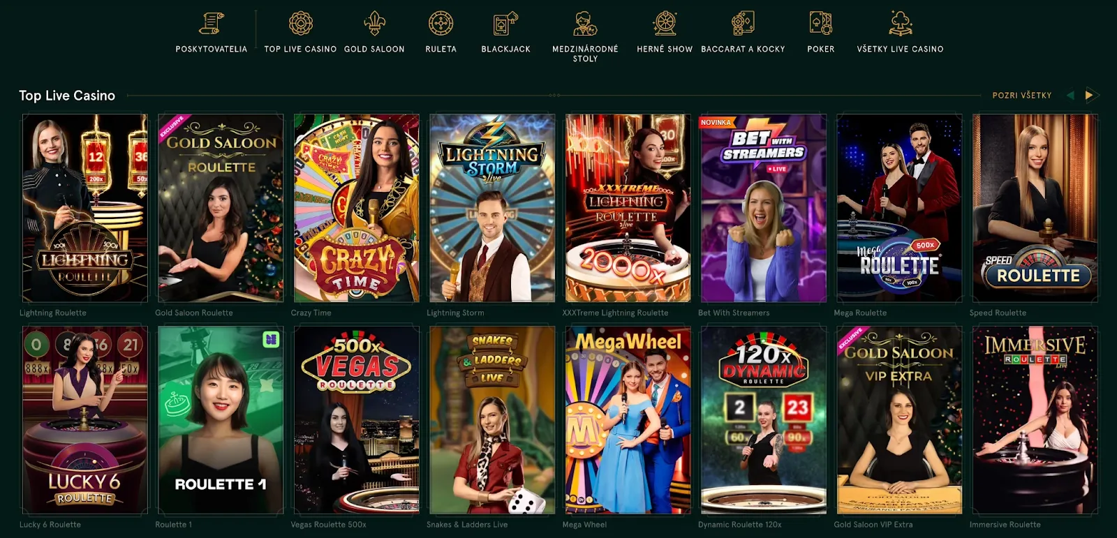Casinia Casino – Live Casino s profesionálnymi krupiérmi