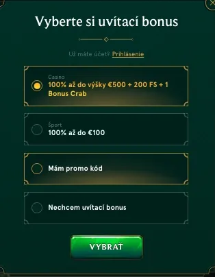Casinia Casino – Vyberte si uvítací bonus